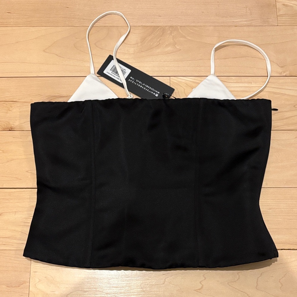 White Fox Boutique Black Camisole with White Inner Cups